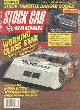 STOCK CAR RACING 1987 SEPT - Clendinin, Al Unser, Hanley, Richmond, Petty, Cale